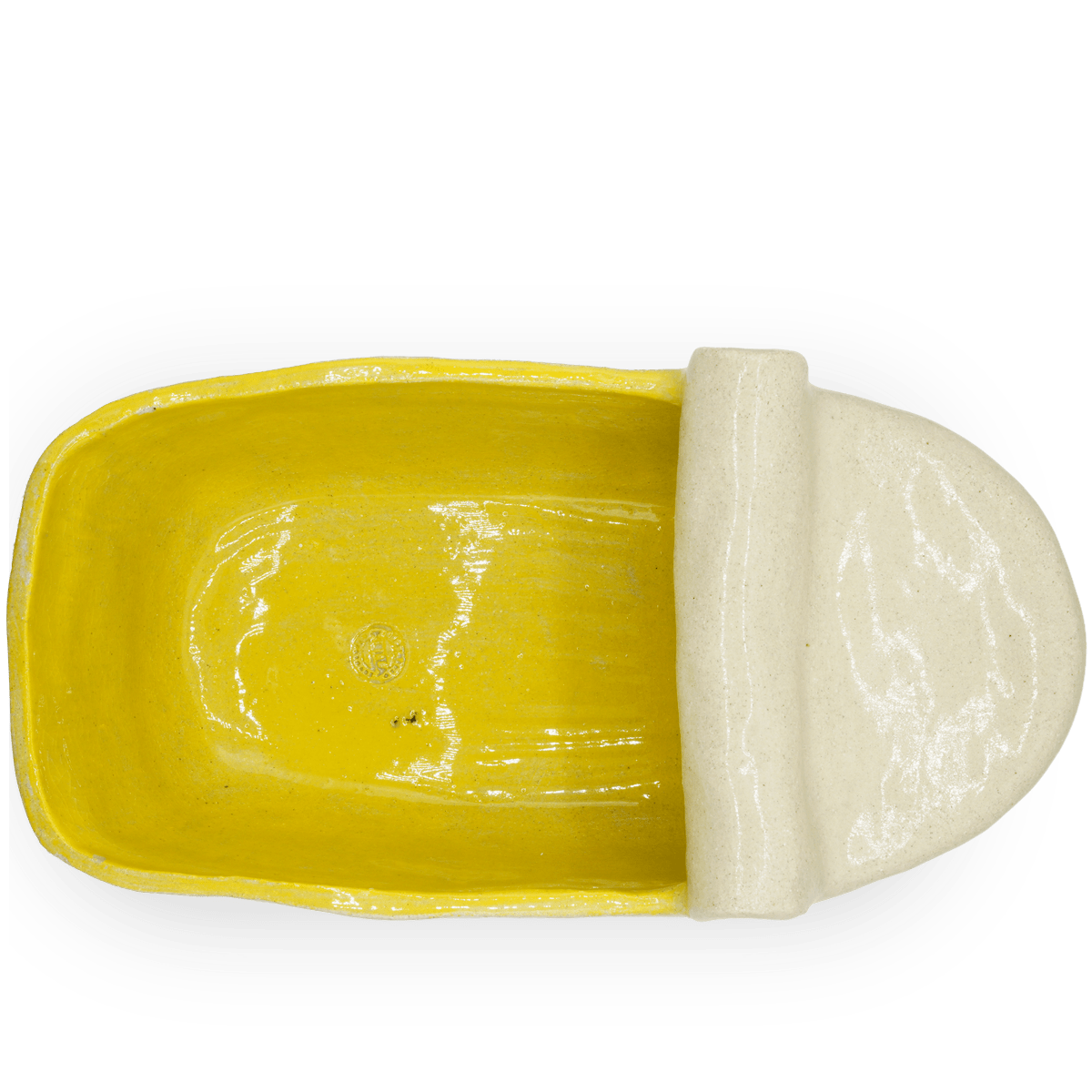 Handmade Maceta Lata Druki Blanco-Amarillo 4