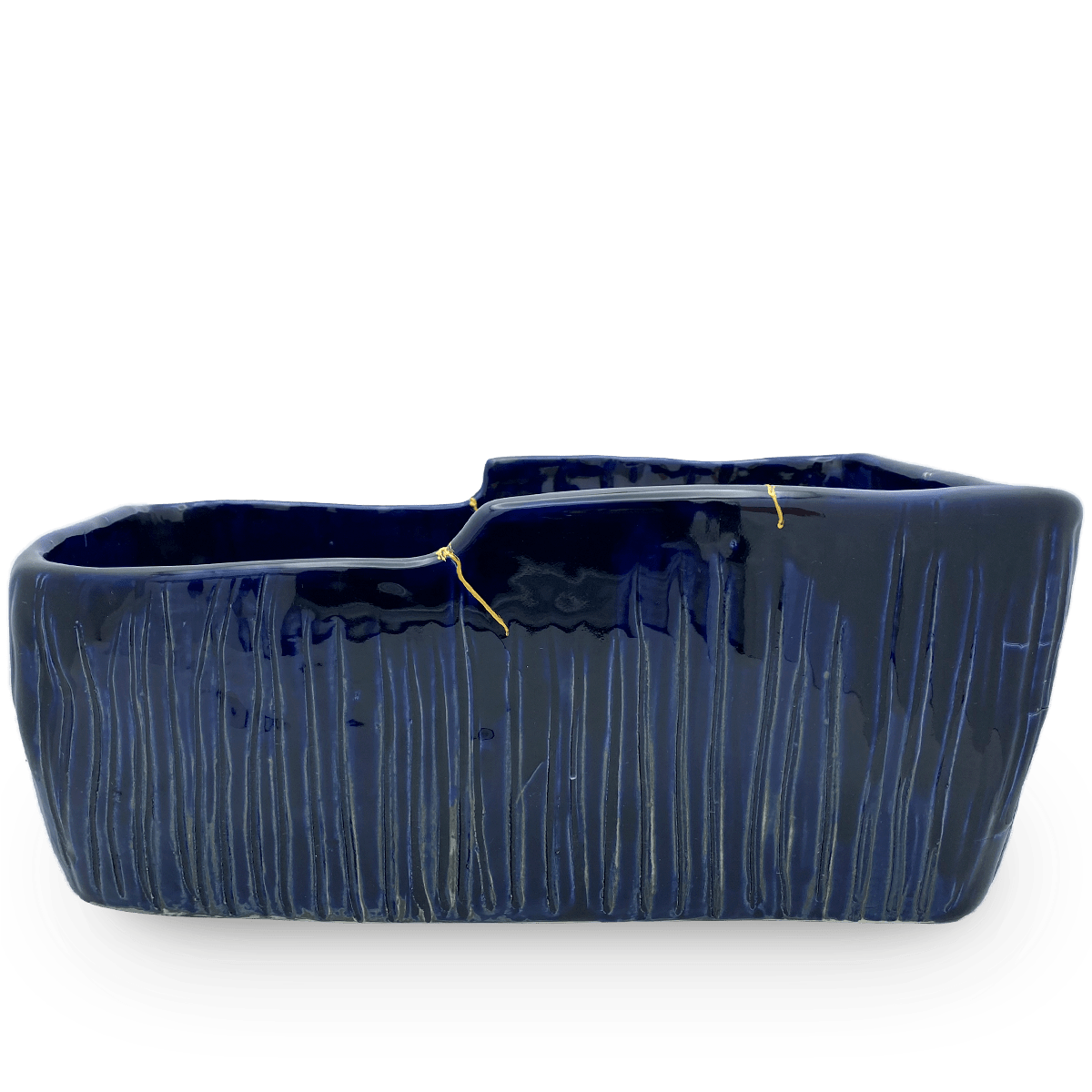 Maceta Cas Cobalto Lineas Kintsugi 1