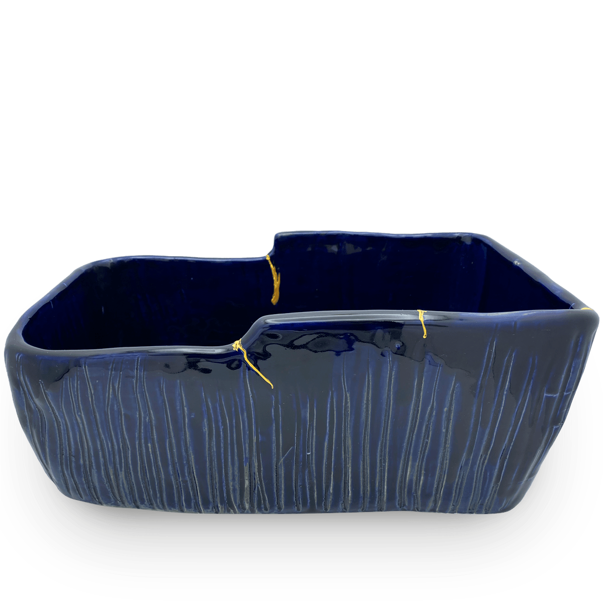 Maceta Cas Cobalto Lineas Kintsugi 2